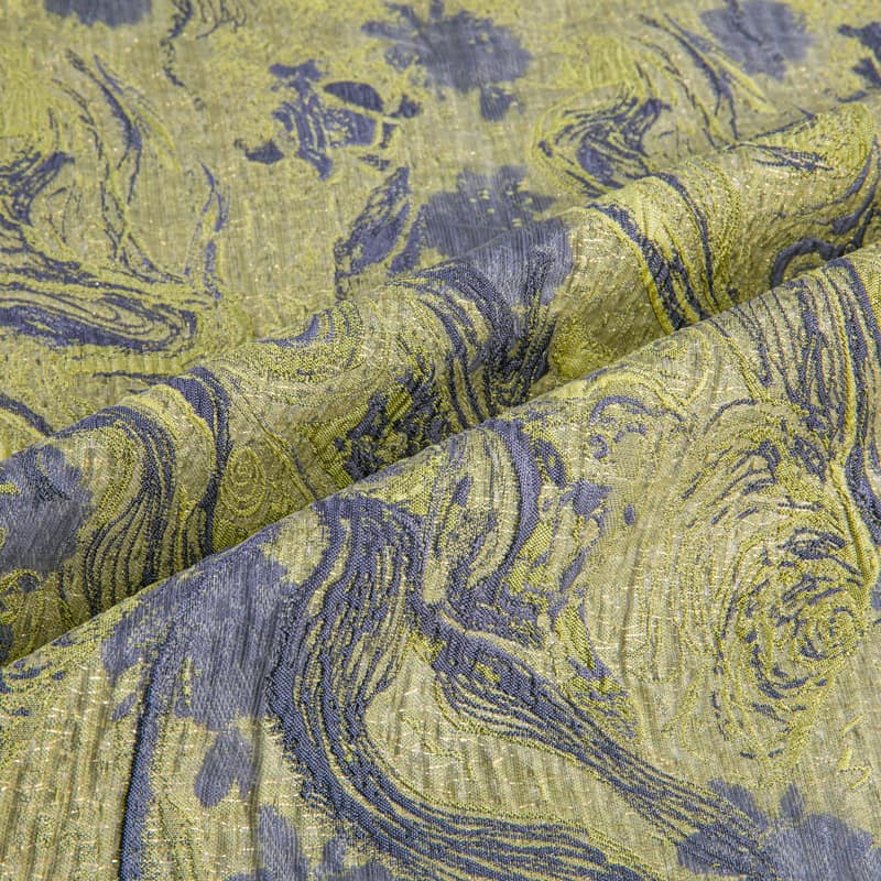 XY8719 Tela jacquard abstracta ondulada de alta costura