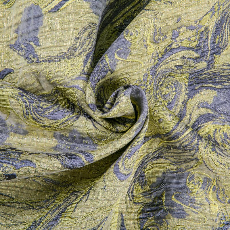 XY8719 Tela jacquard abstracta ondulada de alta costura